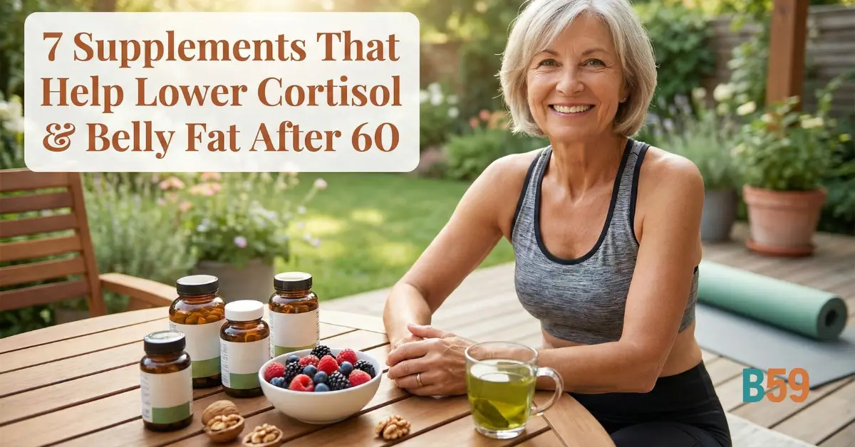 7 Supplements That Help Lower Cortisol and Belly Fat After 60. Featured image.