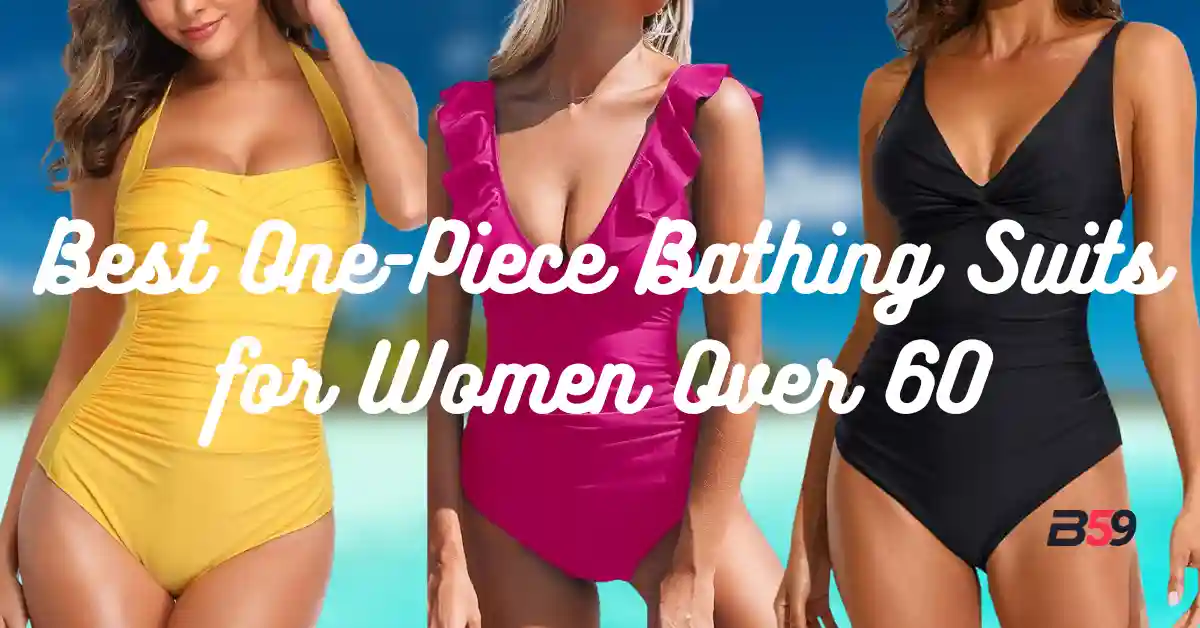 Best One-Piece Bathing Suits for Women Over 60. Featured image.