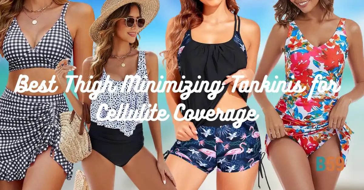 Best Thigh Minimizing Tankinis for Cellulite Coverage. Featured image.