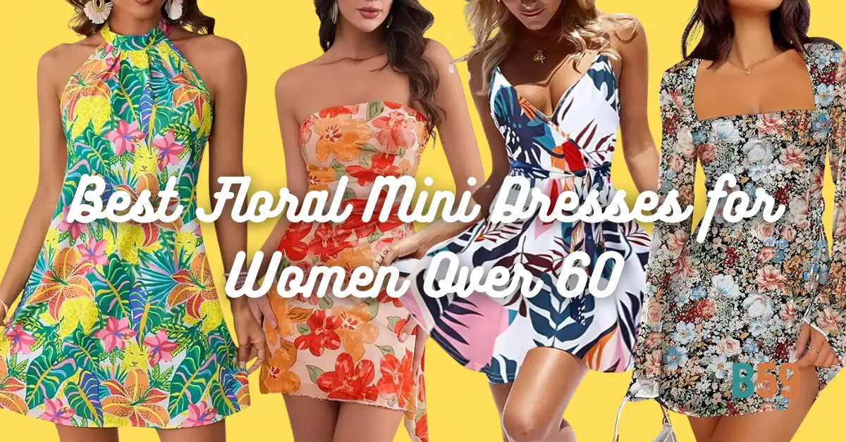 Best Floral Mini Dresses for Women Over 60. Featured image.